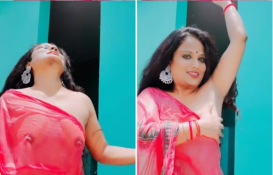 Bhabhi Showing Her Boobs Through Wet Saree