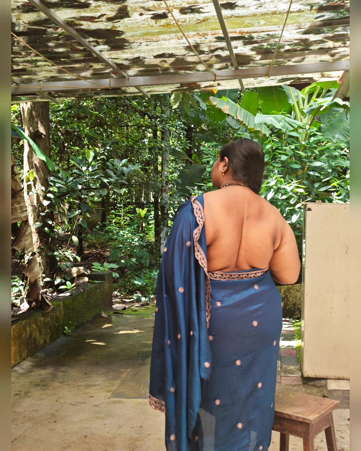 Desi Girl Topless Photoshoot Blue Salwar