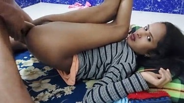 Girl’s tight pussy fucked by applying coconut oil