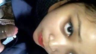 Cute Office Girl Giving Backyard Blowjob